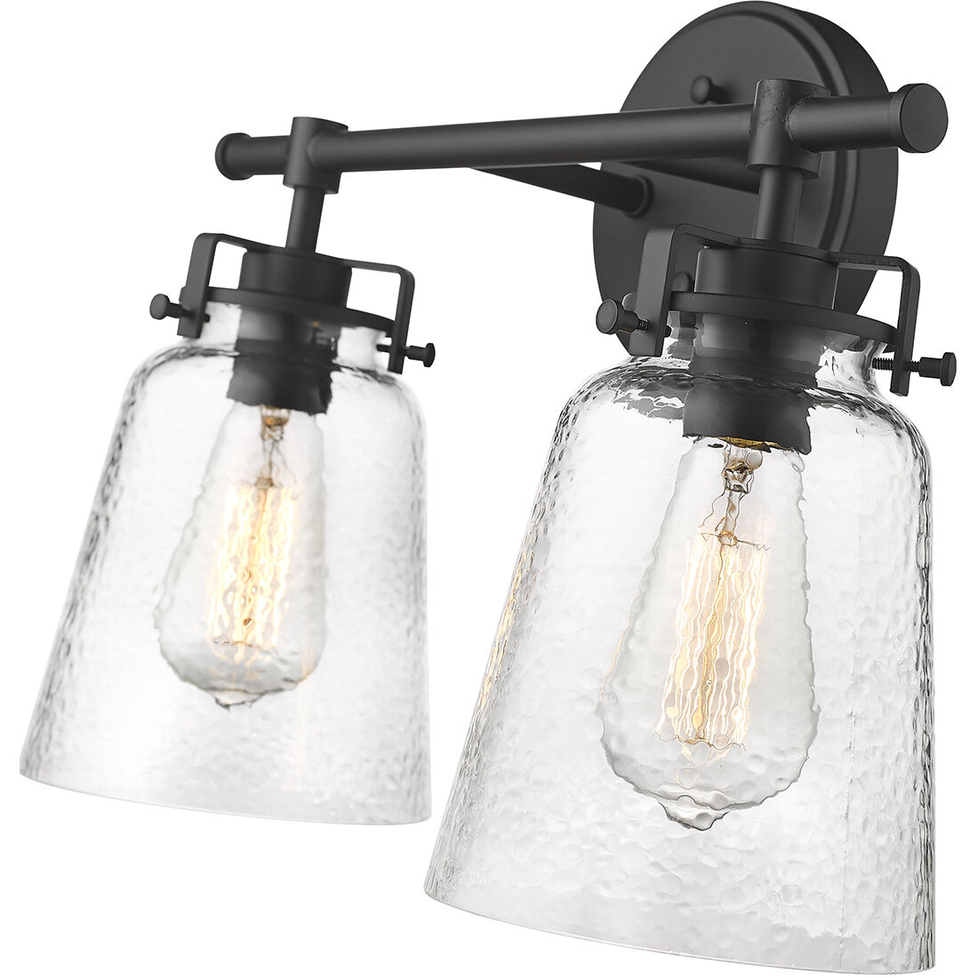 Amberose 2 Light 15.9 inch Matte Black Bathroom Vanity Light Wall Light